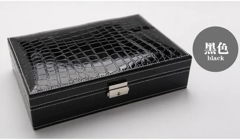 Leather Jewelry Box with Mirror