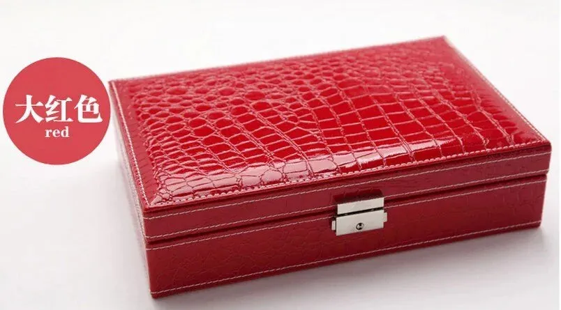 Leather Jewelry Box with Mirror