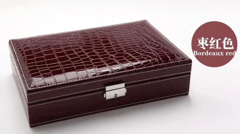 Leather Jewelry Box with Mirror