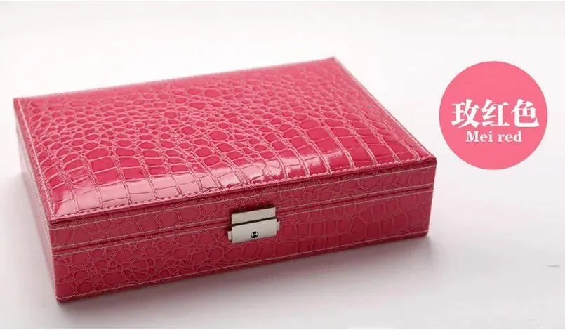 Leather Jewelry Box with Mirror