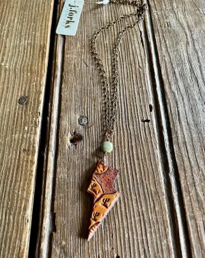 Leather Lightening Bolt Necklace