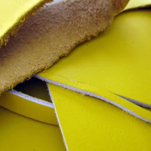 Leather scrap - half pound - Lemon Yellow