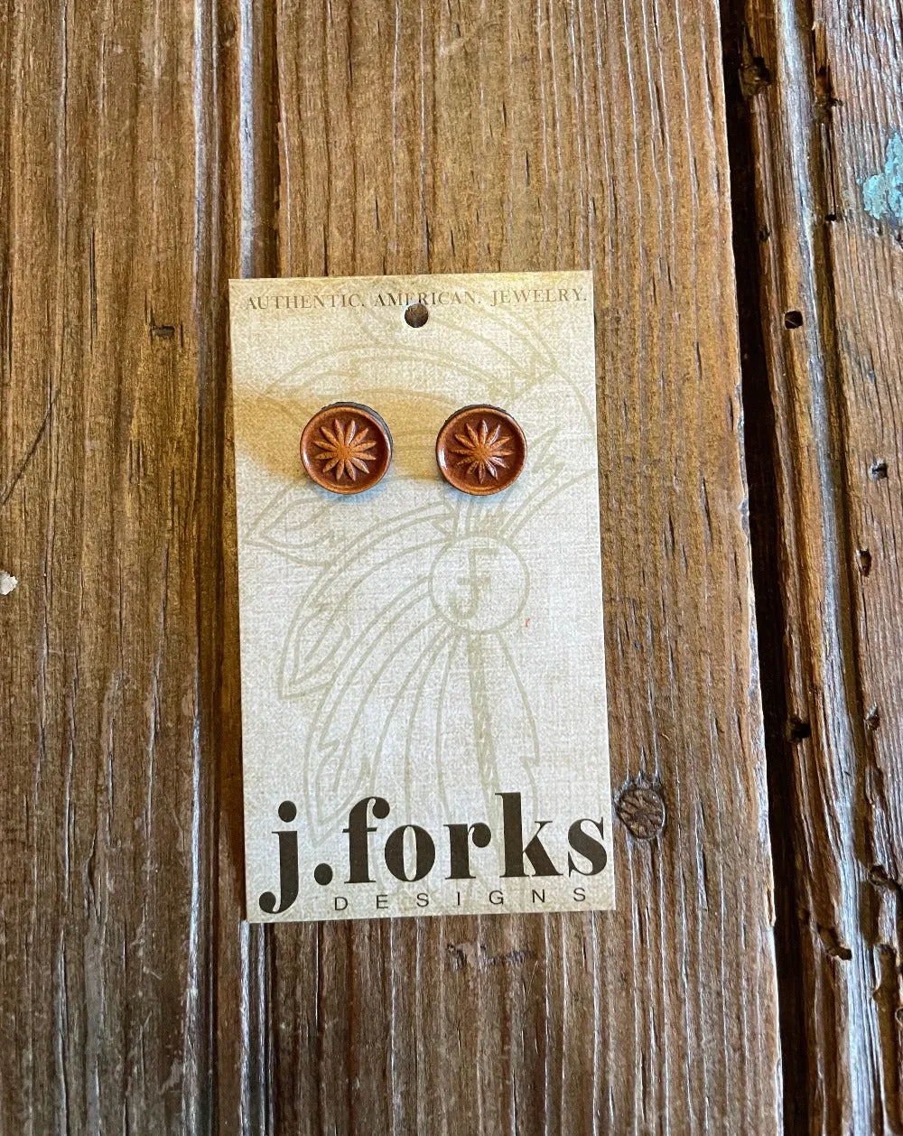 Leather Stud Earrings