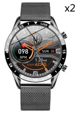 LIGE Men Smart Watch Sports Fitness Tracker Bluetooth Calls Voice Chat Heart Rate Monitor for iPhone iOS Android