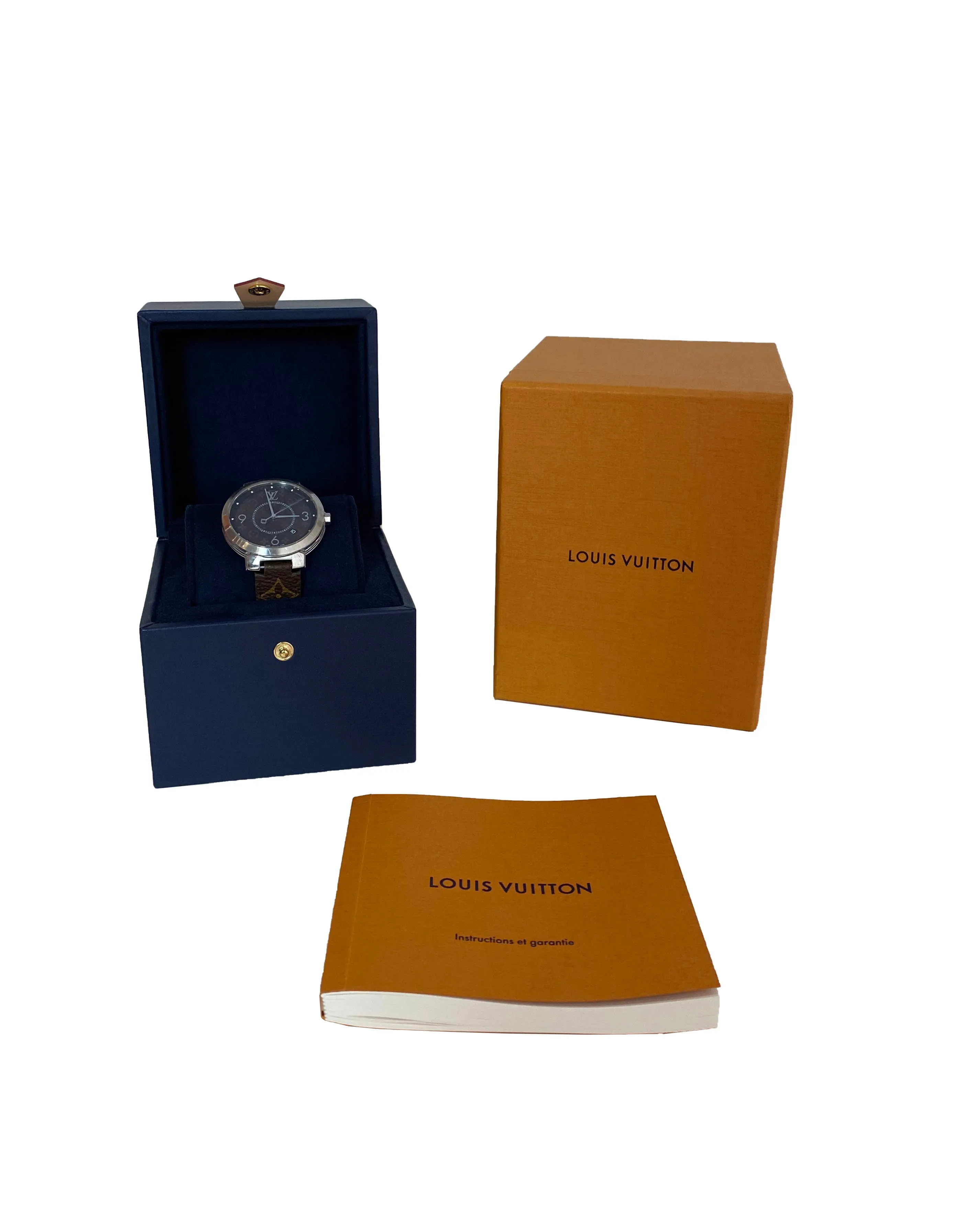 Louis Vuitton Tambour Slim Monogram Macassar 39 Watch