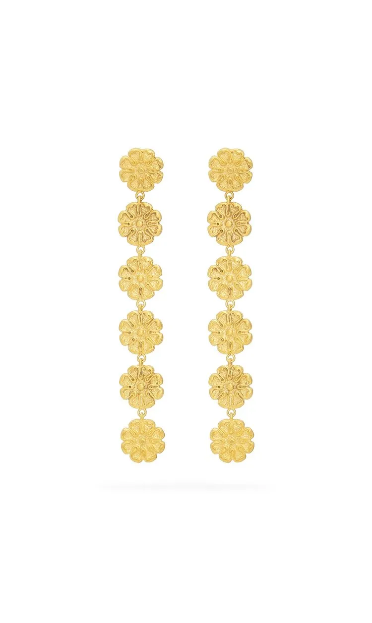 Love And Flowers Gold Medallion Earring