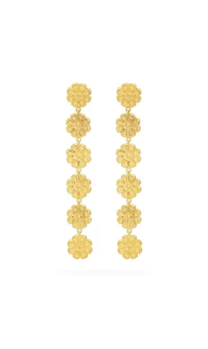 Love And Flowers Gold Medallion Earring