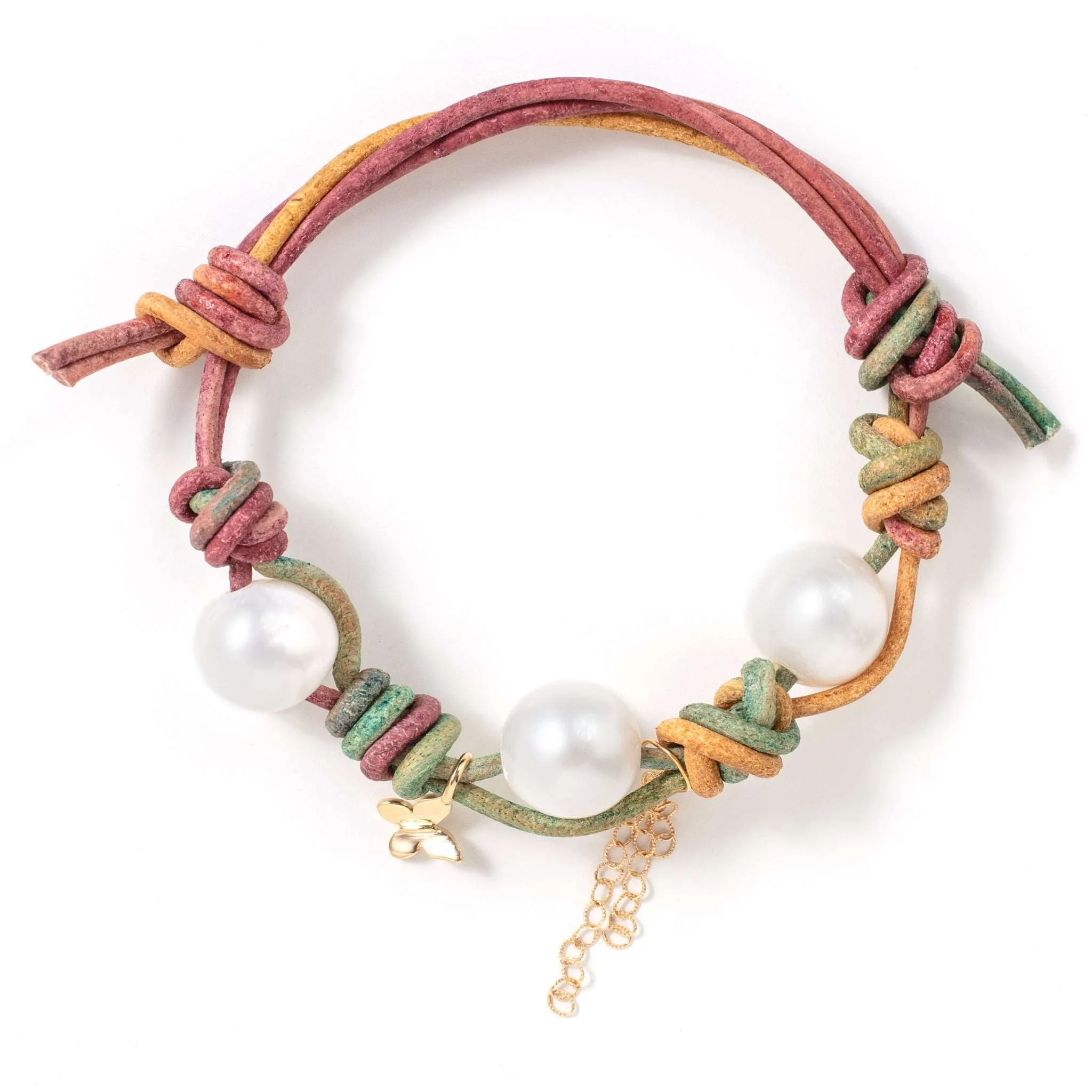Magic Garden Pearl Gold Butterfly Chain Bracelet