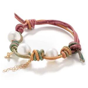 Magic Garden Pearl Gold Butterfly Chain Bracelet