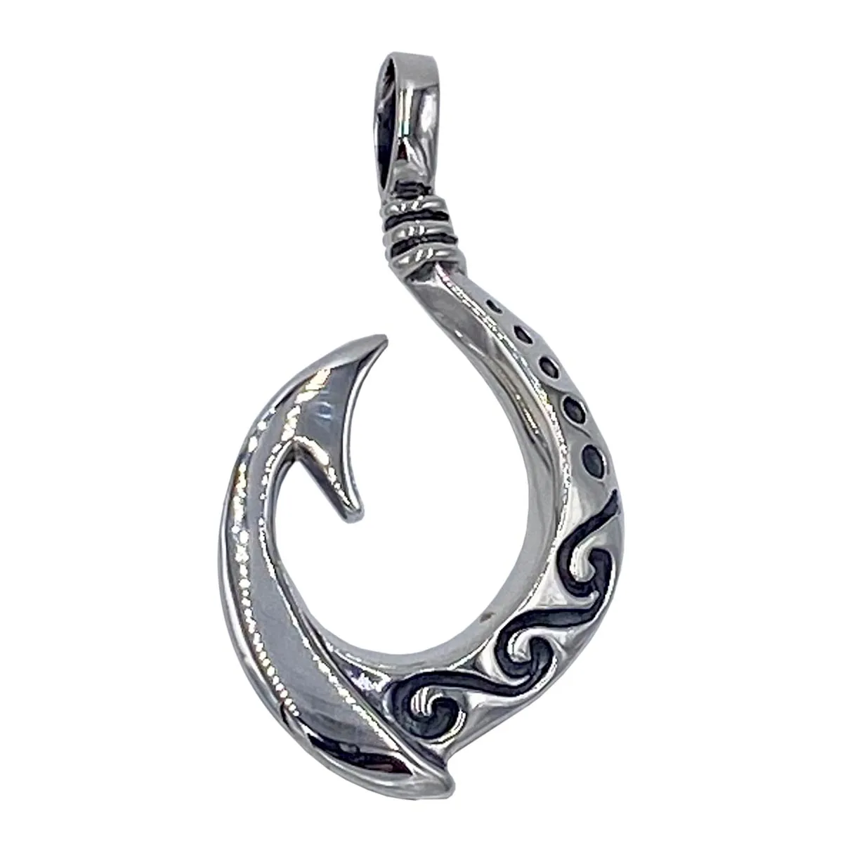 Maori Fishhook on Leather Necklace