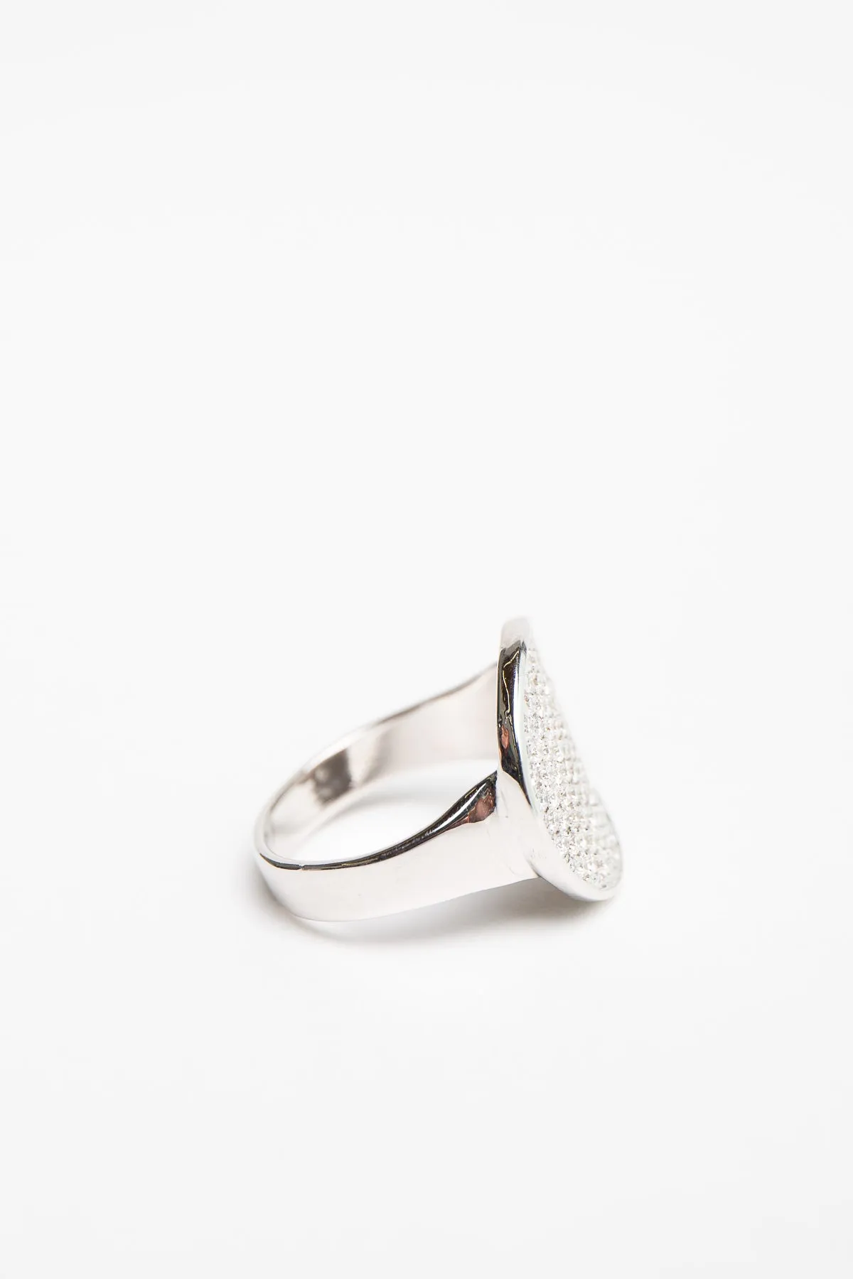 MAUD JEWELRY | 18K WHITE GOLD DIAMOND COIN RING