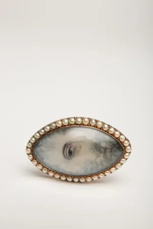 MAXFIELD PRIVATE COLLECTION | 1800'S PAINTED EYE PEARL RING