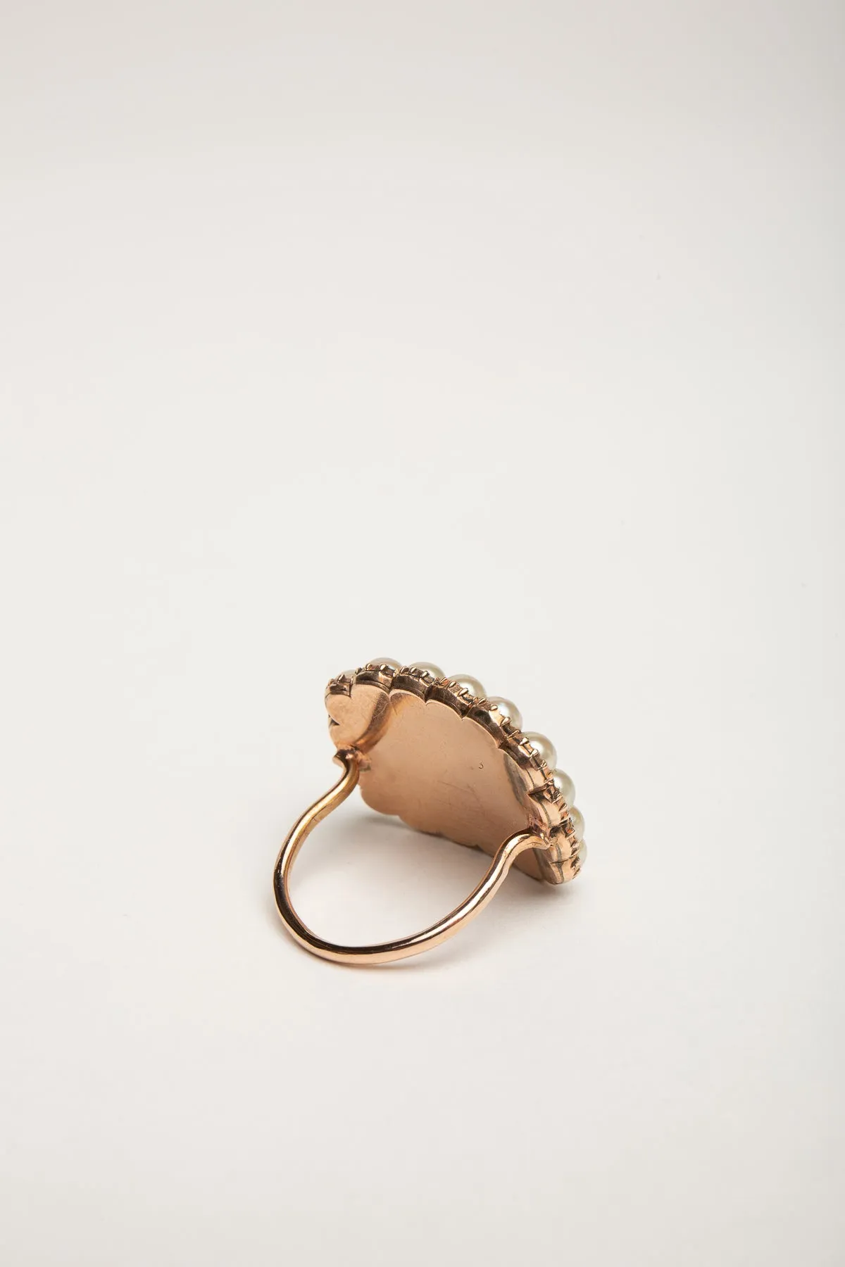 MAXFIELD PRIVATE COLLECTION | 1800'S PAINTED SQUARE EYE PEARL RING