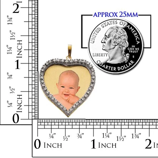 Medium Diamond Heart Photo Pendant Jewelry