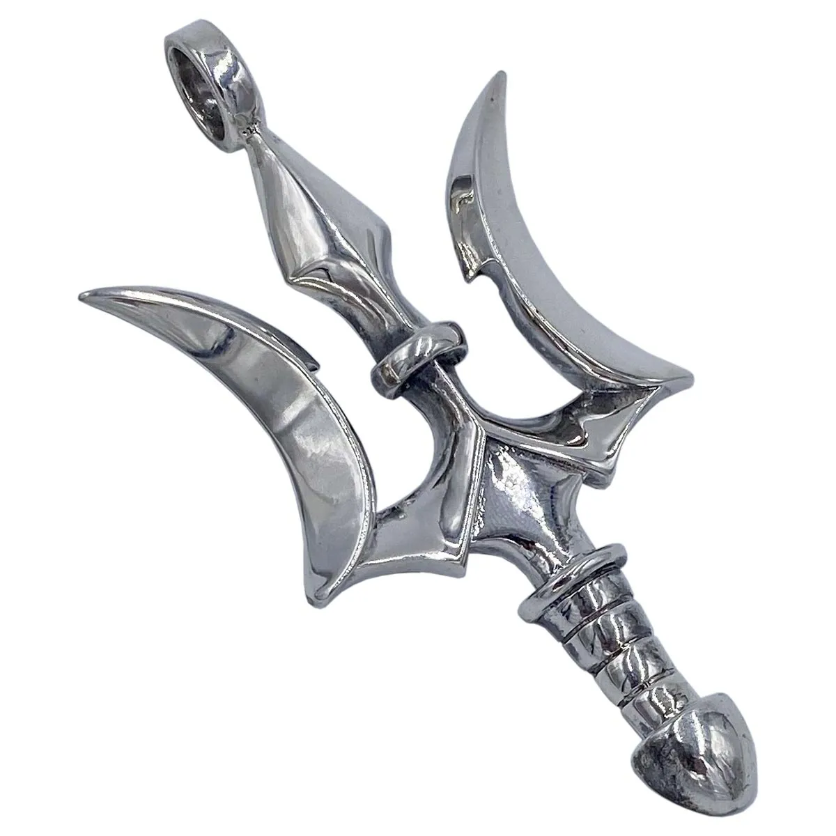 Medium Trident on Leather Necklace