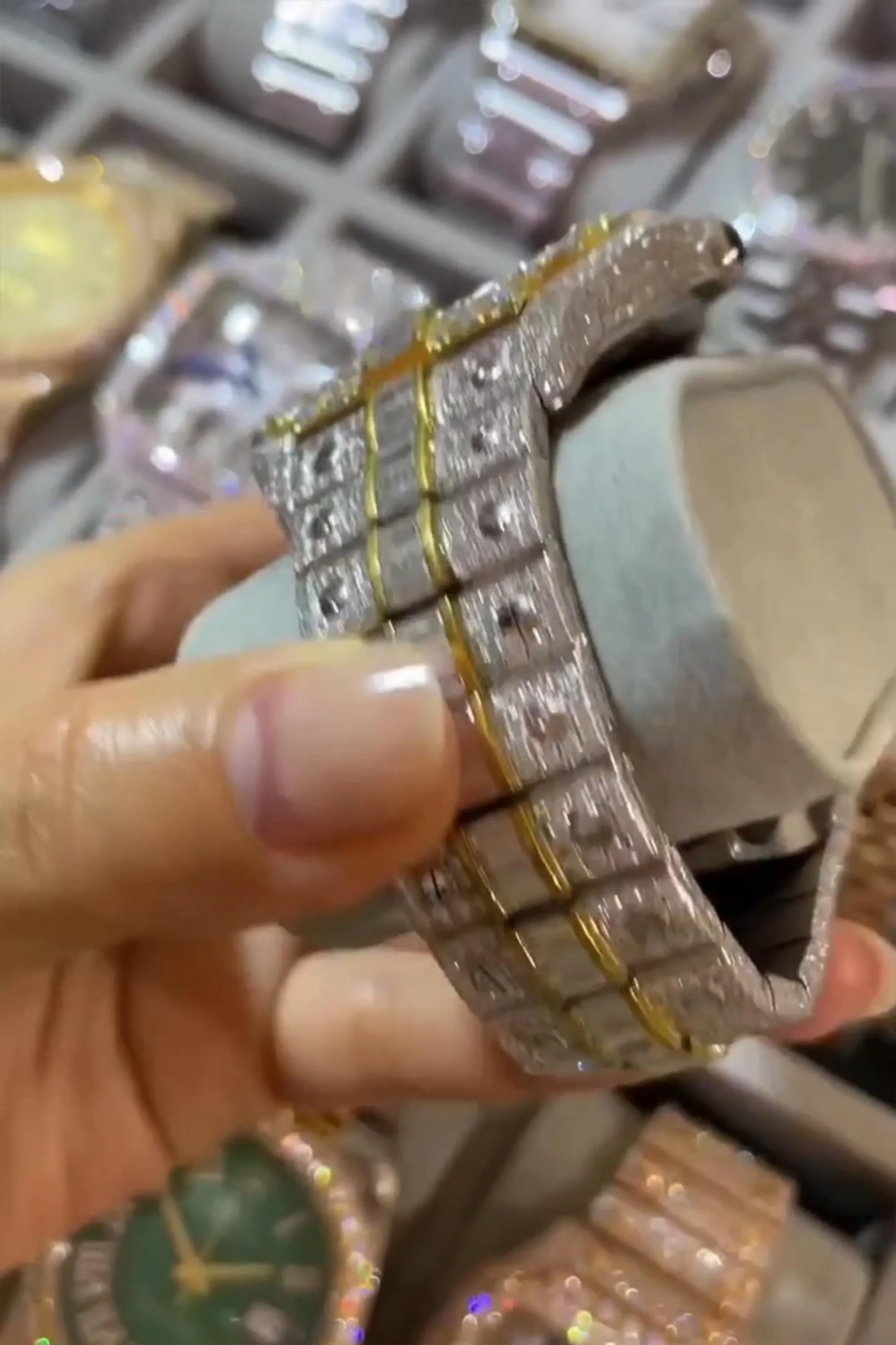 Men Iced Out Diamond Wrist Watch| Moissanite watch