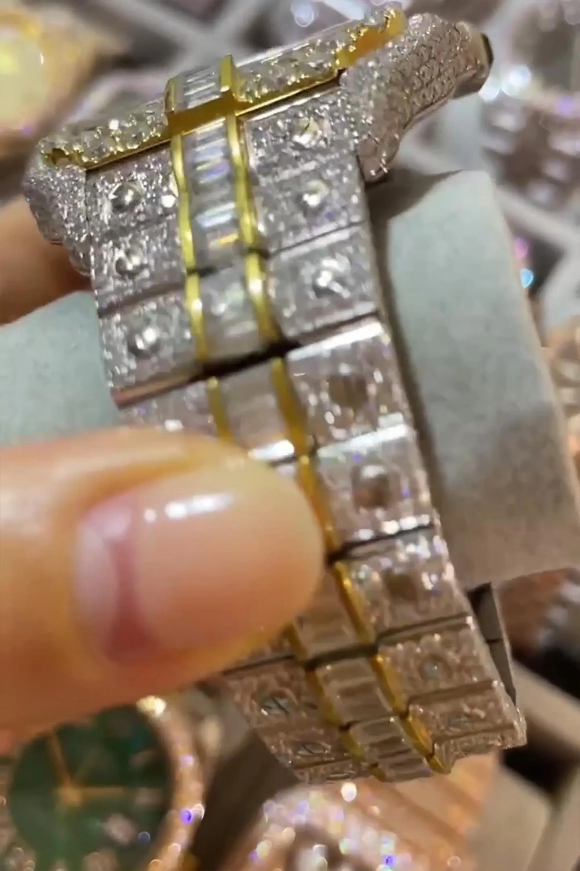 Men Iced Out Diamond Wrist Watch| Moissanite watch