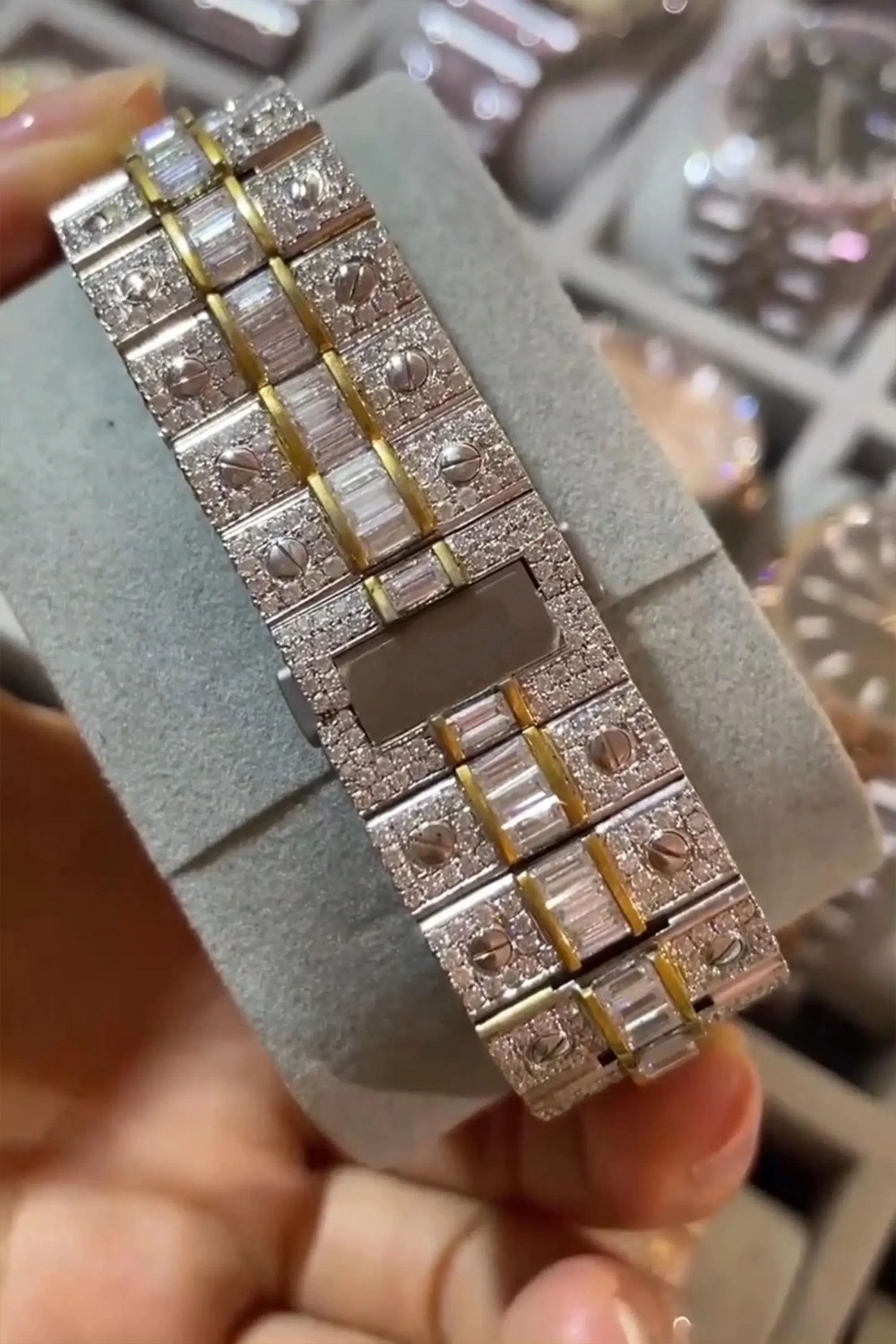 Men Iced Out Diamond Wrist Watch| Moissanite watch