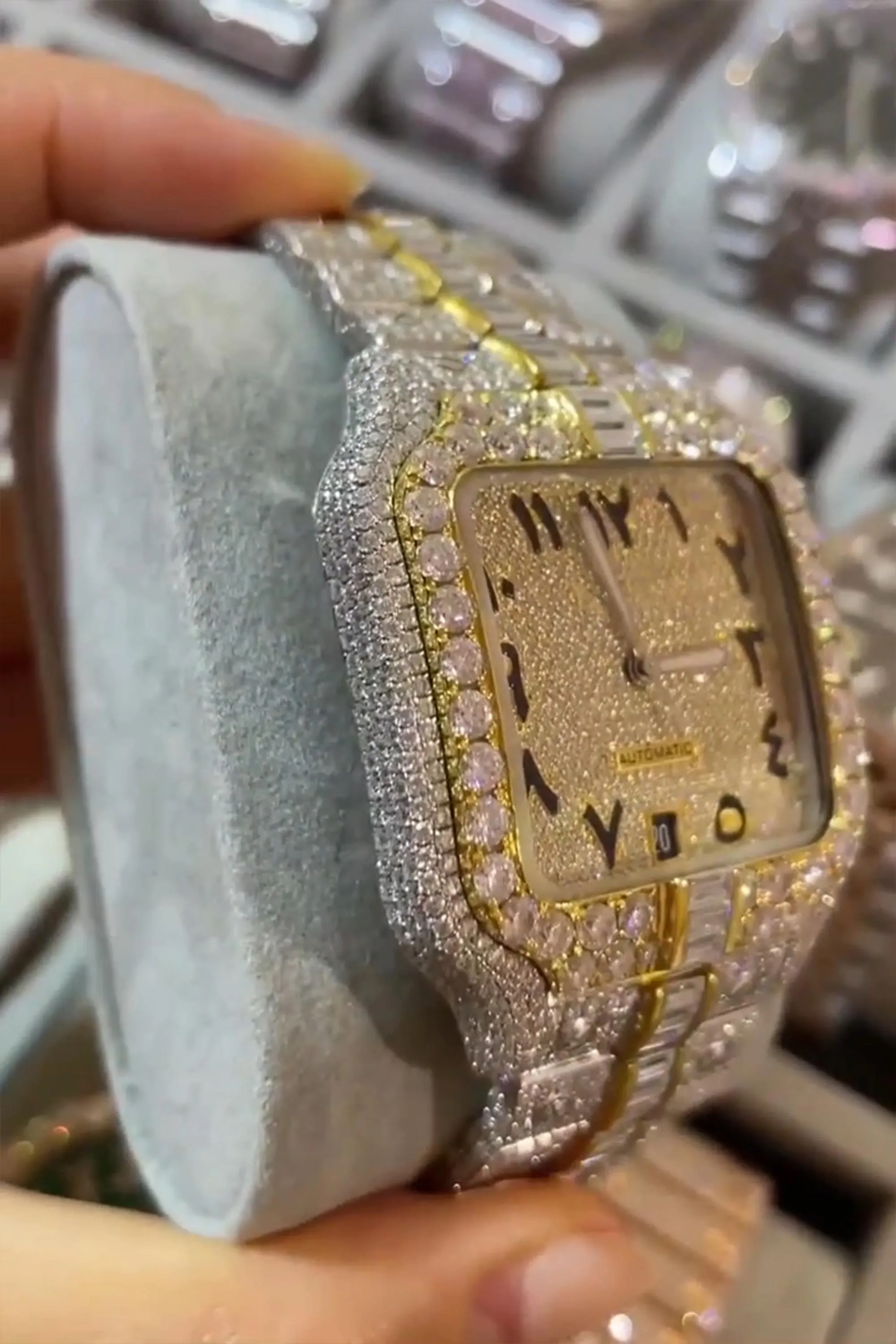 Men Iced Out Diamond Wrist Watch| Moissanite watch