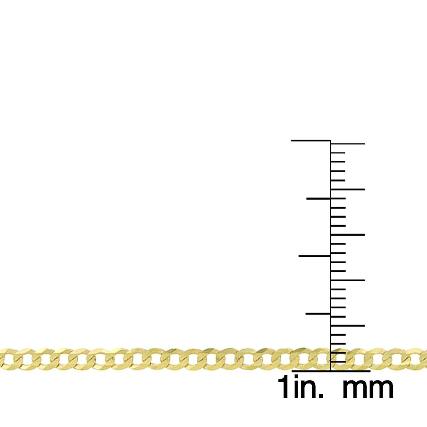 Men Women Fine Jewelry-10K Yellow Gold Solid Cuban Curb Link Necklace Chains