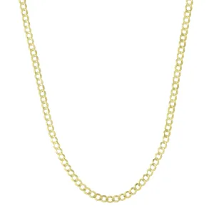 Men's Fine Jewelry-14k Yellow Gold Necklace|4.5MM Solid Cuban Curb Link Chain