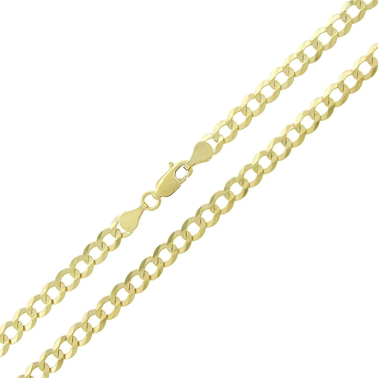 Men's Fine Jewelry-14k Yellow Gold Necklace|4.5MM Solid Cuban Curb Link Chain