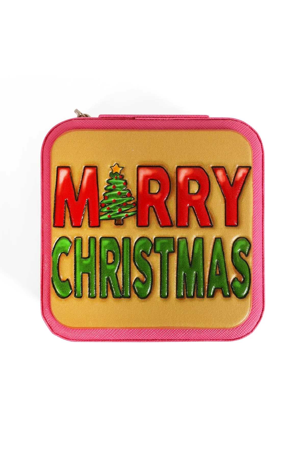 MERRY CHRISTMAS LEATHER JEWELRY BOX