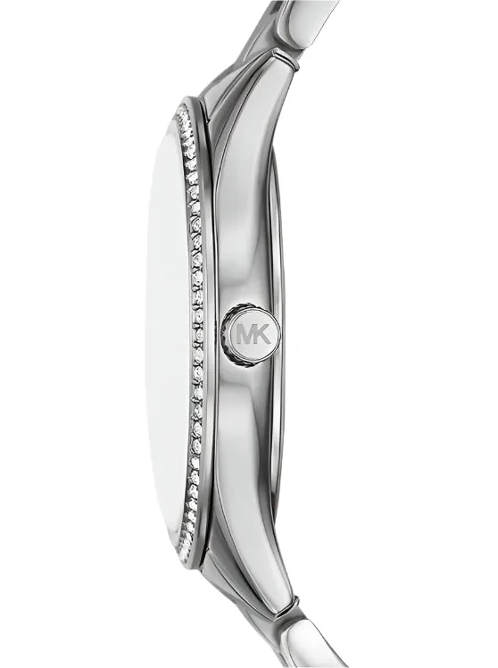 Michael Kors Mini Lauryn Ladies Silver-Tone Watch and Jewelry Gift Set
