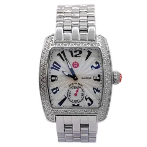 Michele Ladies Deco Day Stainless Steel 33mm Chronograph MOP Stick Dial Watch Reference #: MW06P01A1025