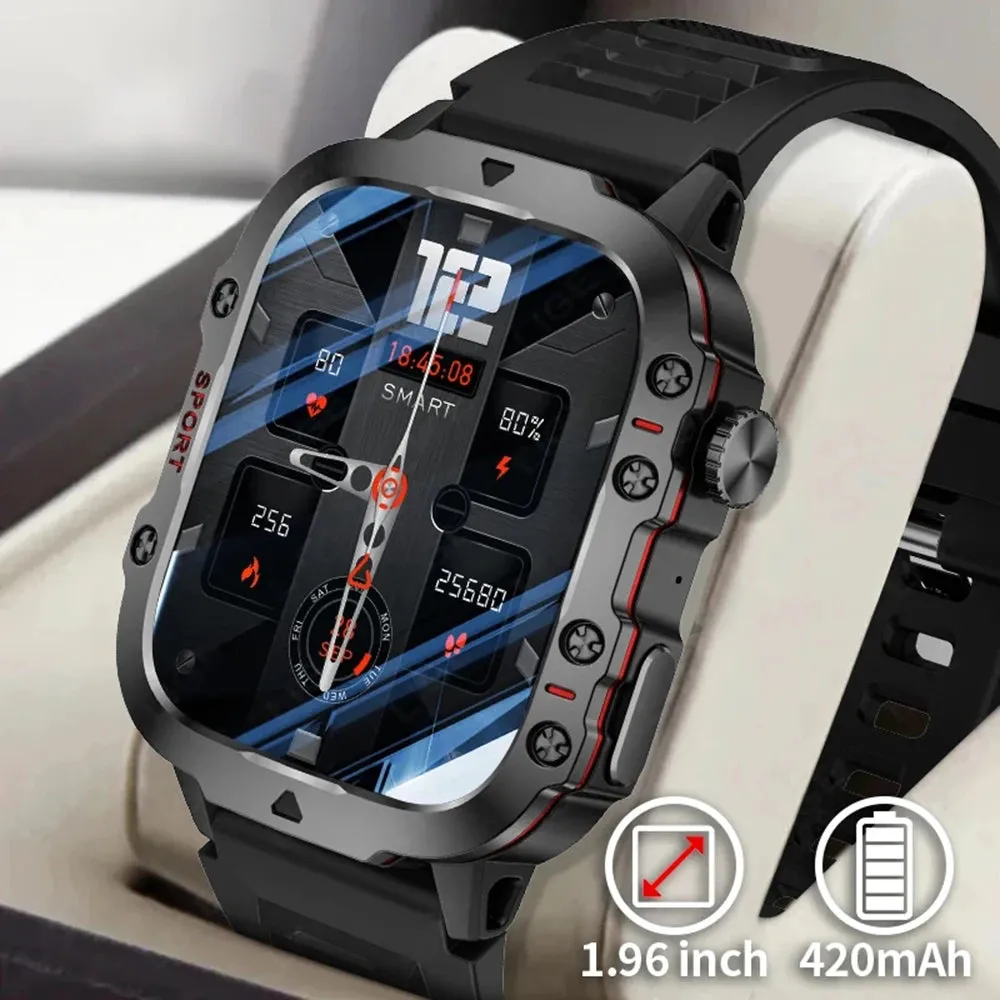Military Quality Health Monitor Sport Smart Watch 3ATM Waterproof Outdoor Fitness Tracker Heart Rate Monitor Bluetooth Call Smartwatch For Android IOS