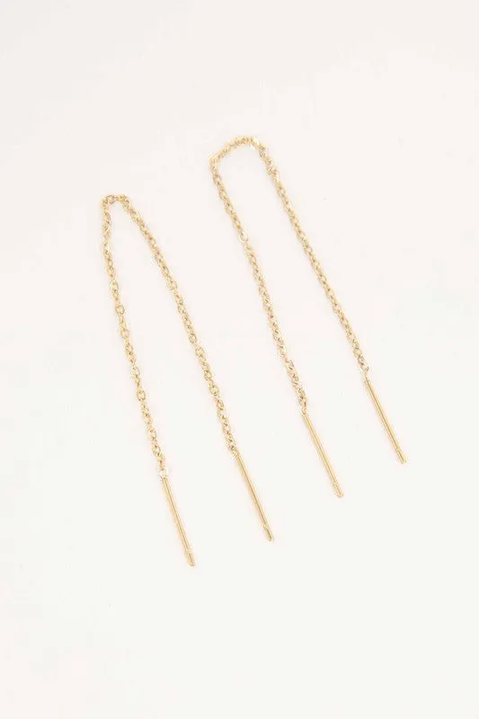 Mini Needle Drop Earrings