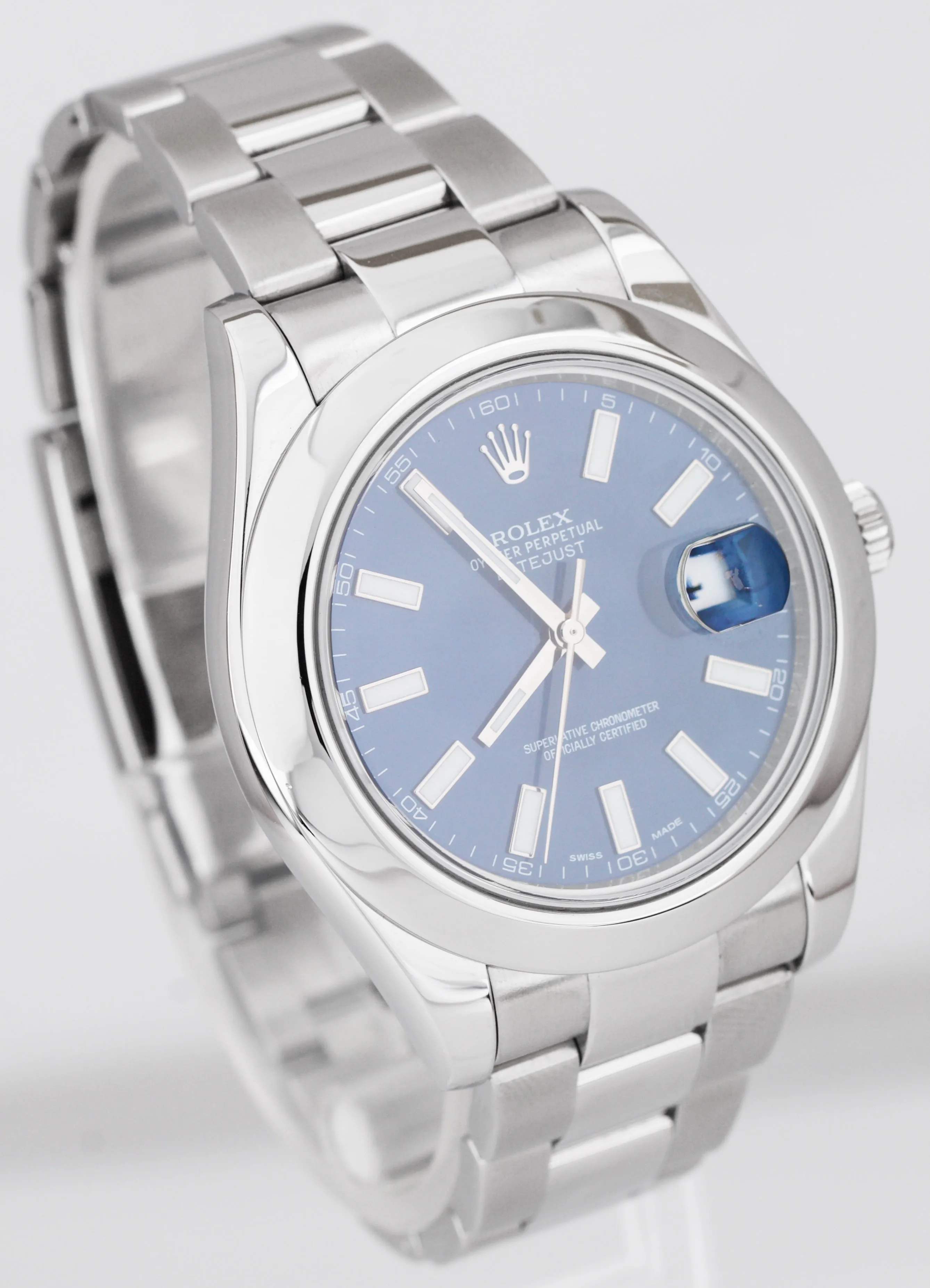 MINT 2017 Rolex DateJust II Blue Smooth Stainless Steel 41mm Oyster Watch 116300