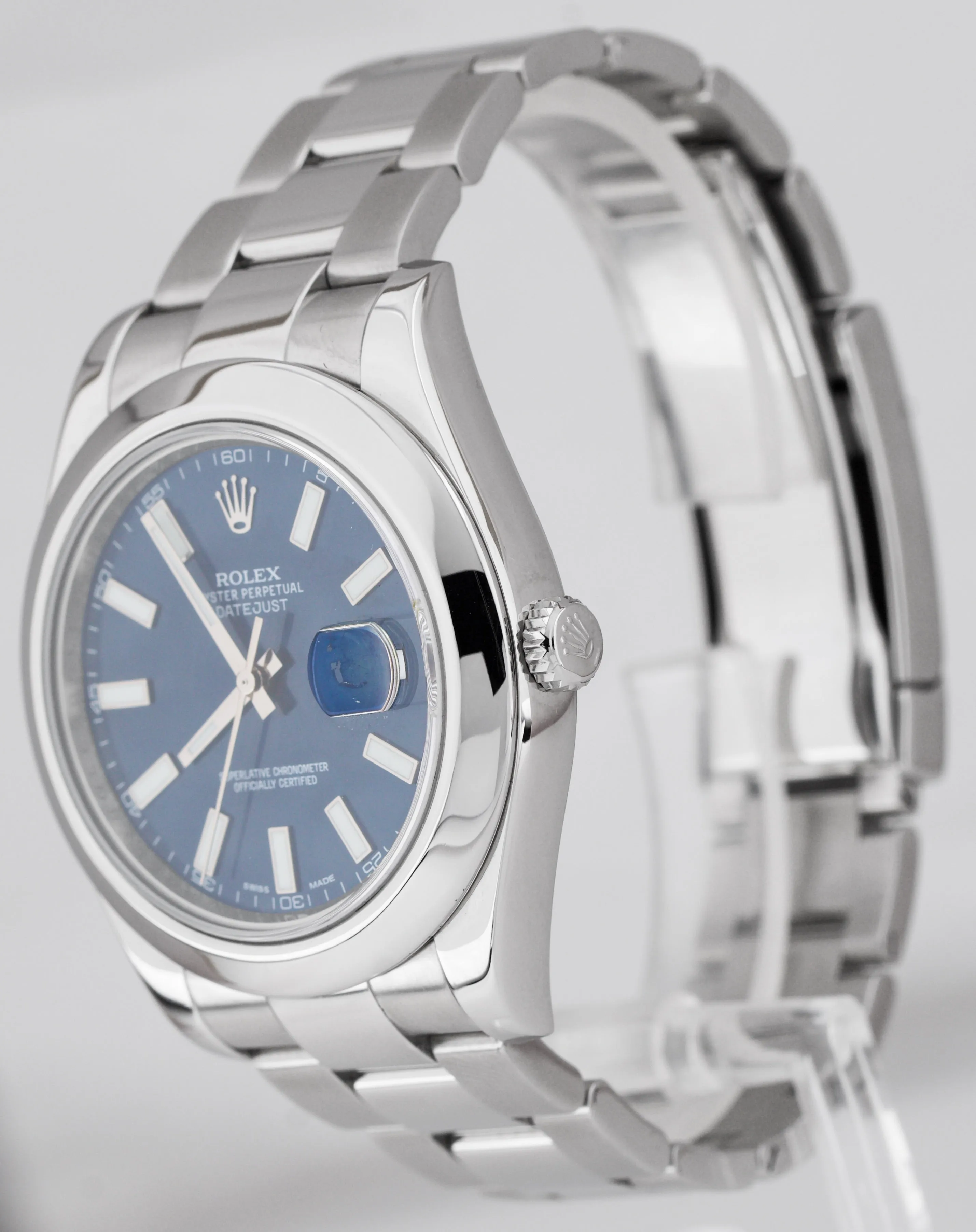 MINT 2017 Rolex DateJust II Blue Smooth Stainless Steel 41mm Oyster Watch 116300