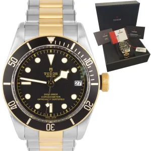 MINT 2019 Tudor Black Bay Heritage Two-Tone Stainless Black 41mm Watch 79733N