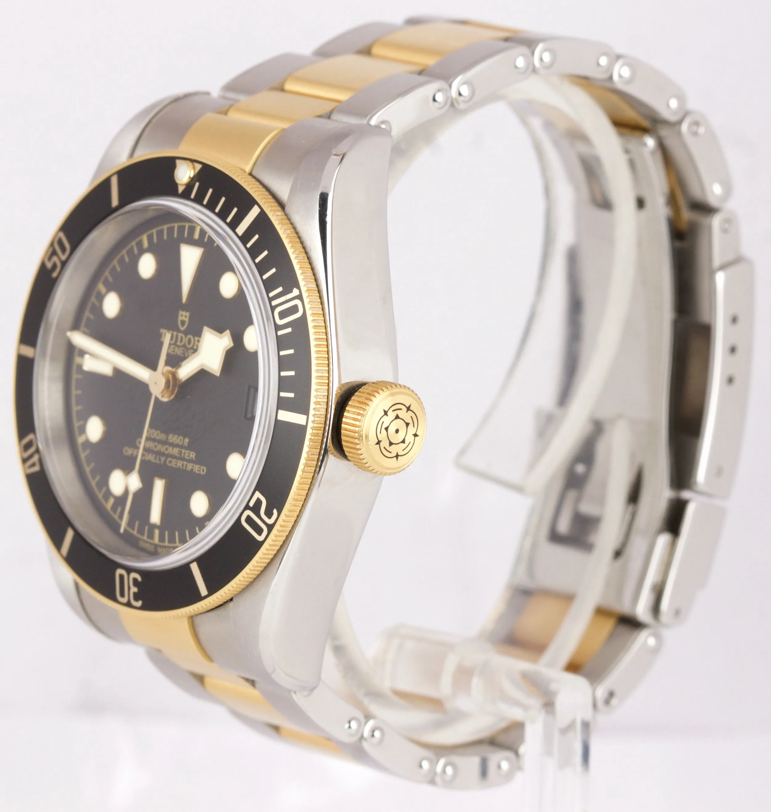 MINT 2019 Tudor Black Bay Heritage Two-Tone Stainless Black 41mm Watch 79733N