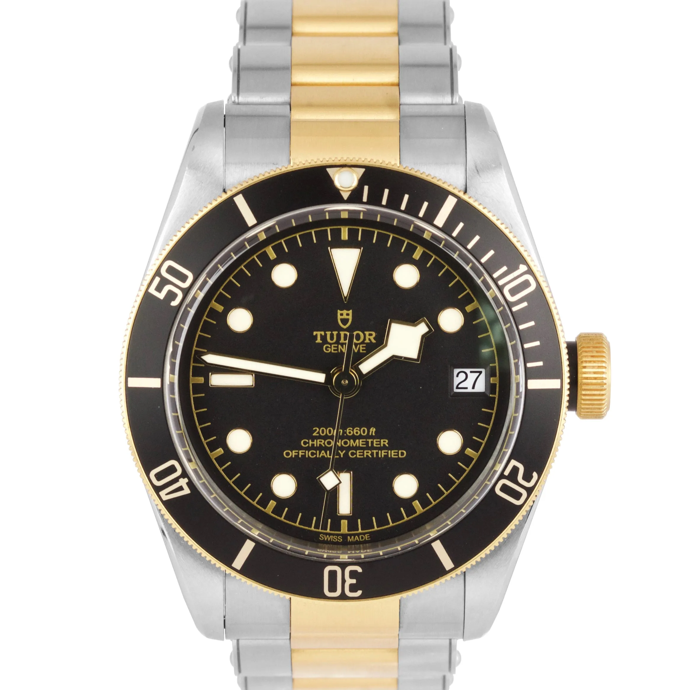 MINT 2019 Tudor Black Bay Heritage Two-Tone Stainless Black 41mm Watch 79733N