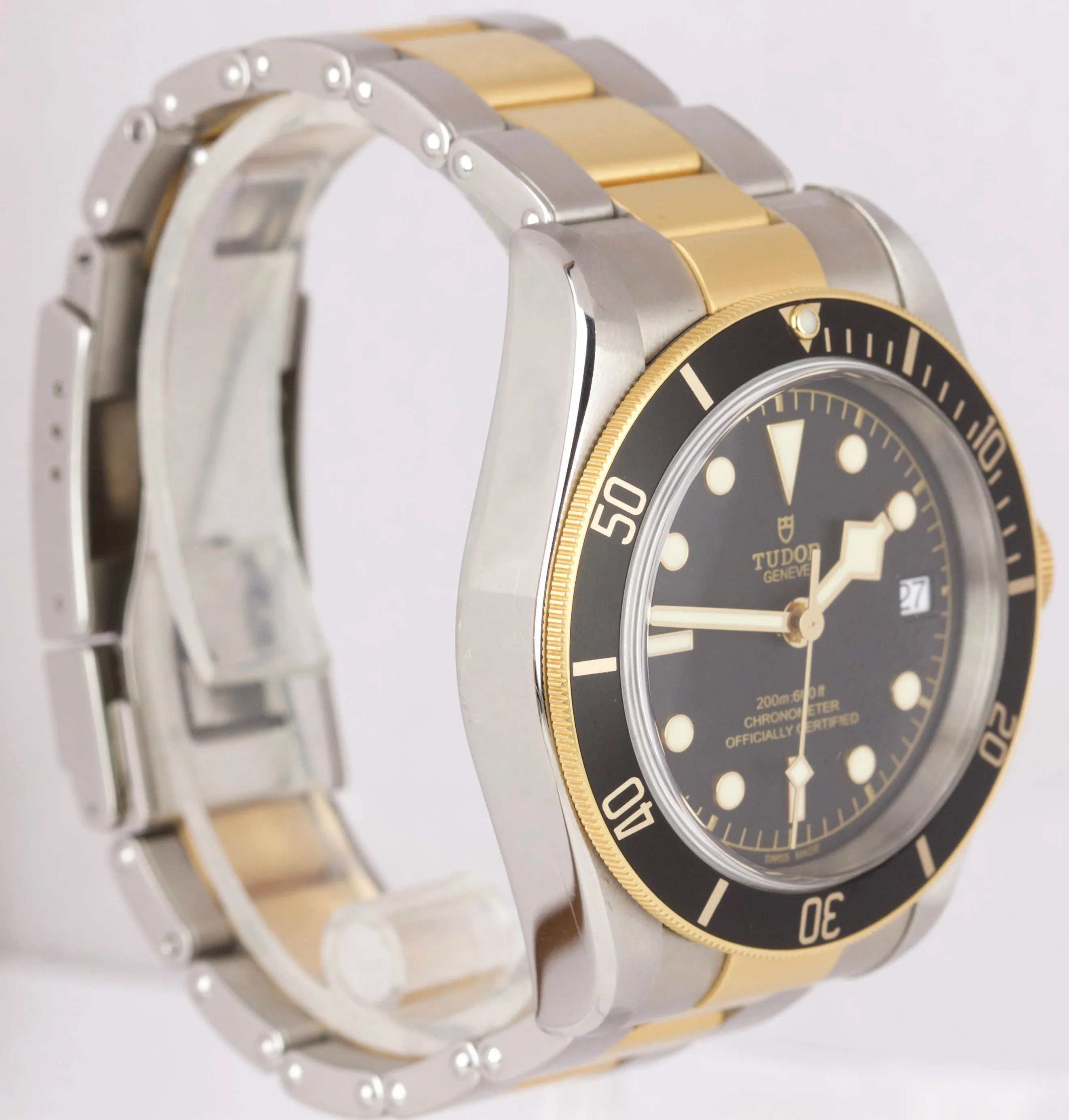 MINT 2019 Tudor Black Bay Heritage Two-Tone Stainless Black 41mm Watch 79733N
