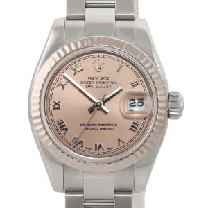 MINT Ladies 179174 Rolex DateJust Salmon Pink Dial White Gold Bezel