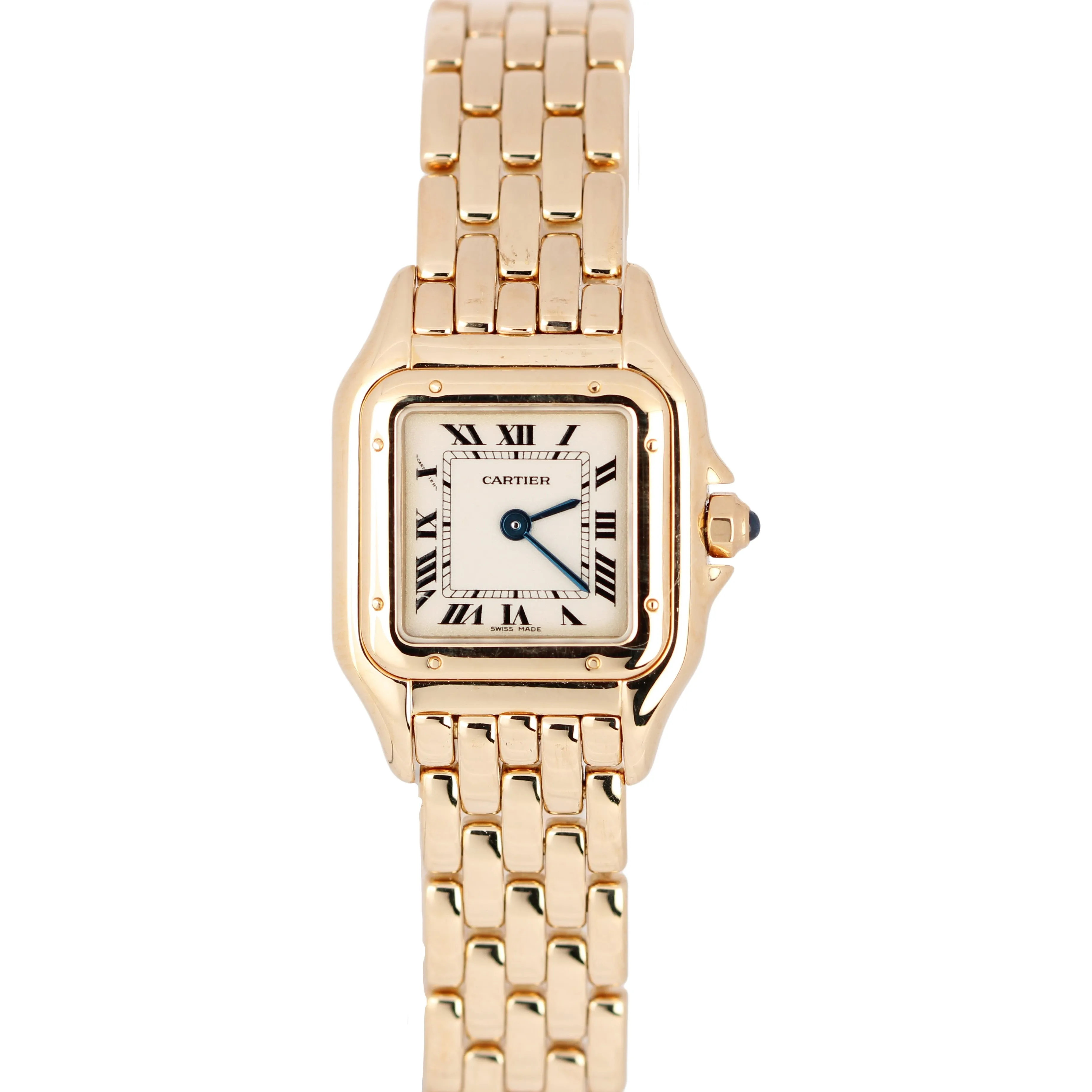 MINT Ladies Cartier Panthere Quartz 18k Yellow Gold Champagne 22mm 8057917 Watch