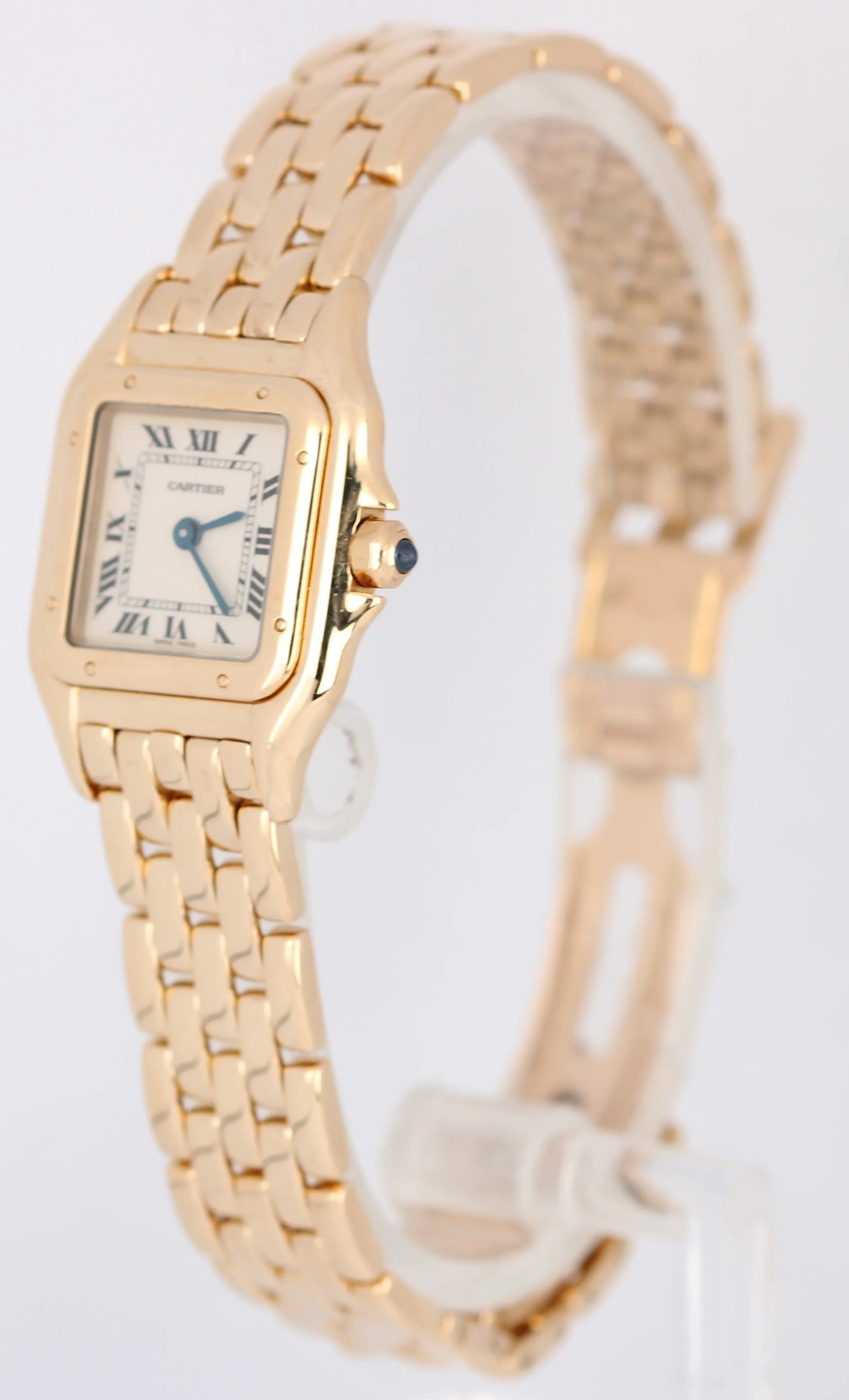 MINT Ladies Cartier Panthere Quartz 18k Yellow Gold Champagne 22mm 8057917 Watch