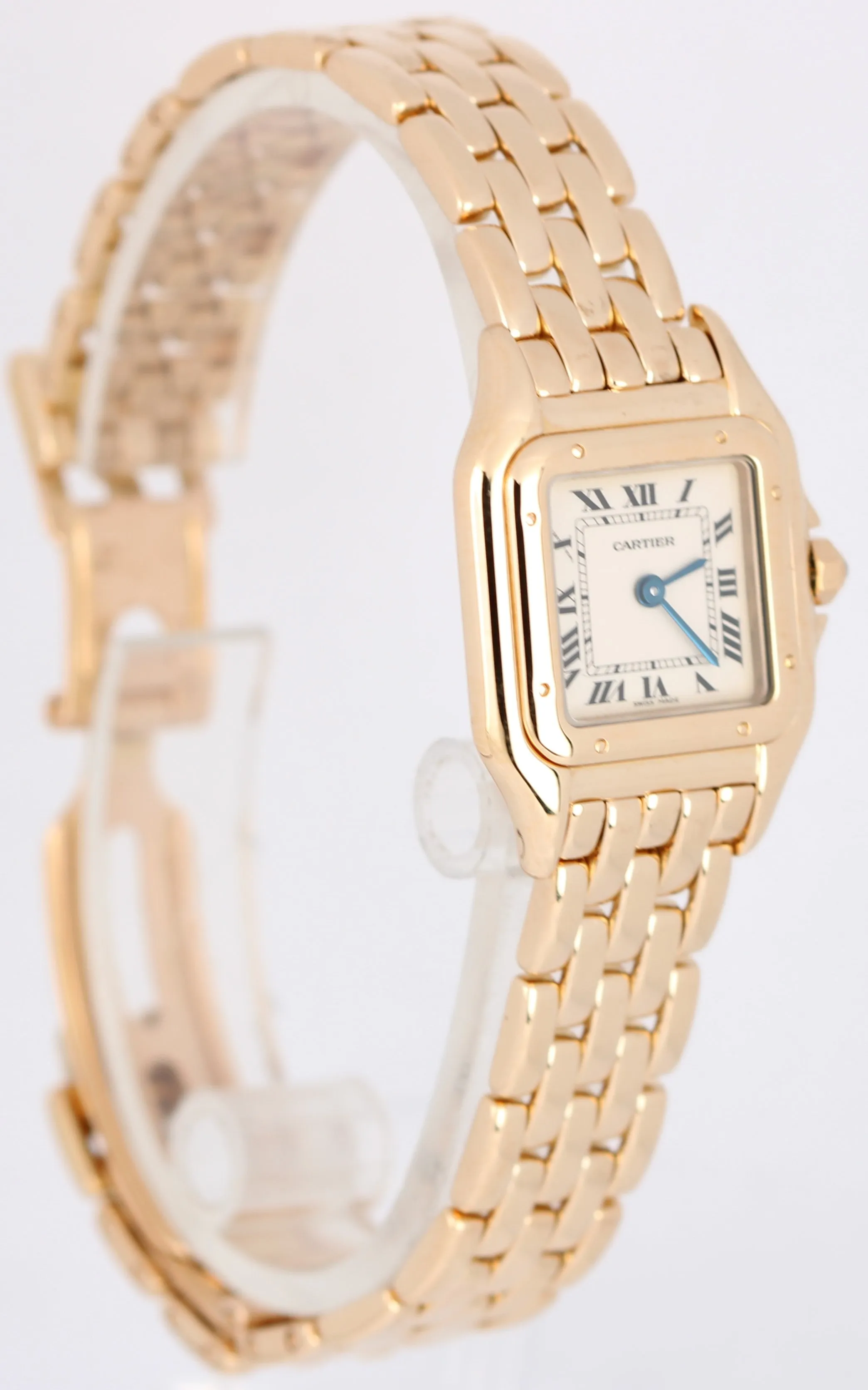 MINT Ladies Cartier Panthere Quartz 18k Yellow Gold Champagne 22mm 8057917 Watch