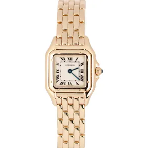 MINT Ladies Cartier Panthere Quartz 18k Yellow Gold Champagne 22mm 8057917 Watch