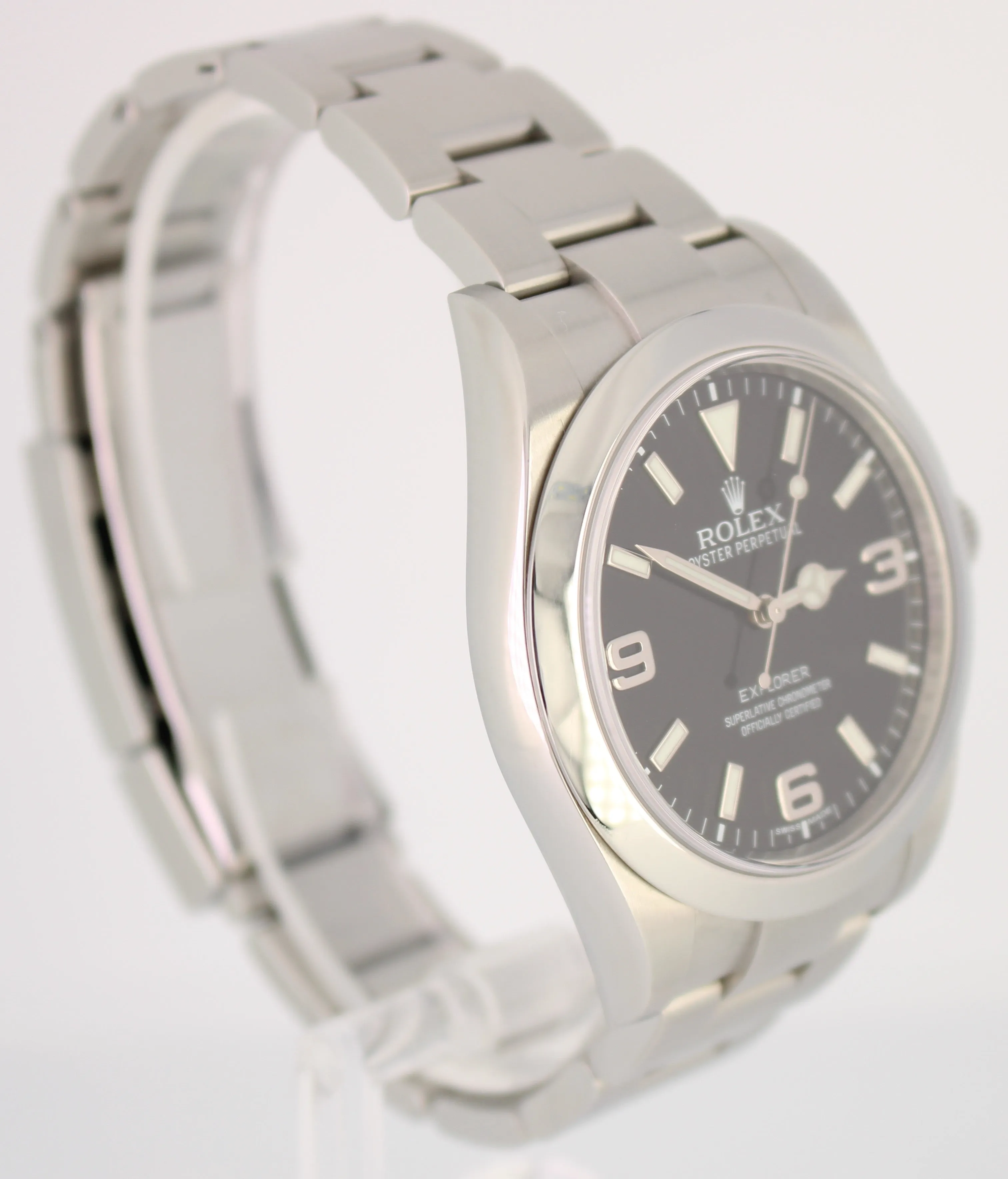 MINT Rolex Explorer I Black 39mm Stainless Steel Oyster Watch 214270 B&P