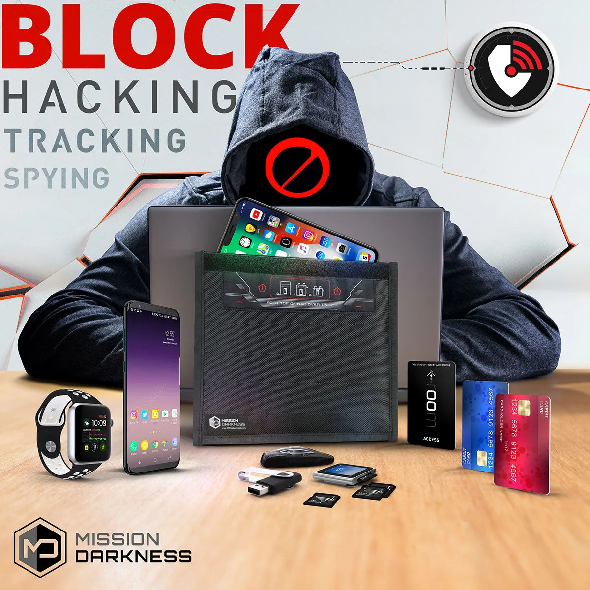 Mission Darkness™ Non-Window Faraday Bag for Phones