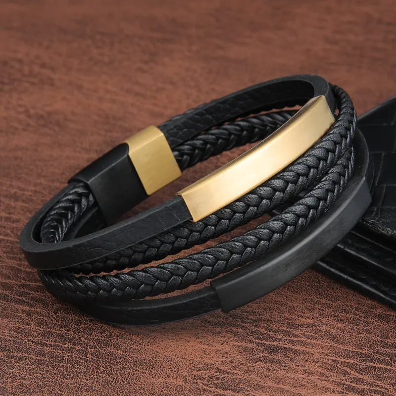 Multi Braids Leather Bracelet