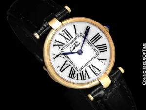 Must De Cartier Vendome  Mens Midsize Unisex Vermeil Watch - 18K Gold Over Sterling Silver