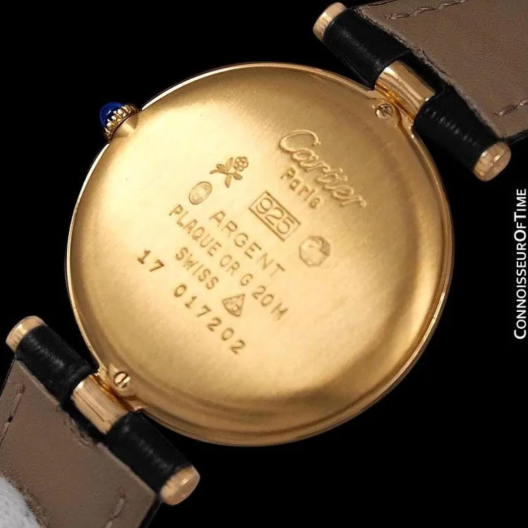 Must De Cartier Vendome  Mens Midsize Unisex Vermeil Watch - 18K Gold Over Sterling Silver
