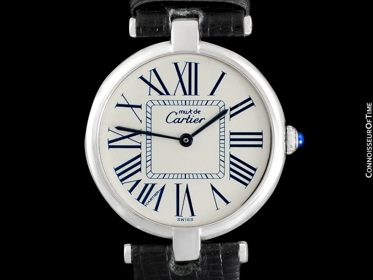 Must De Cartier Vendome Mens Midsize Unisex Watch - Sterling Silver