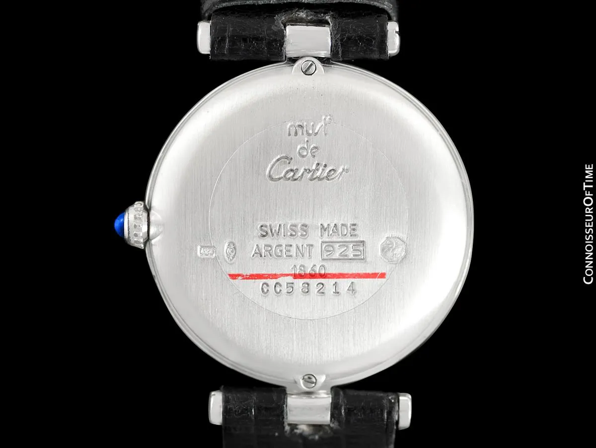 Must De Cartier Vendome Mens Midsize Unisex Watch - Sterling Silver