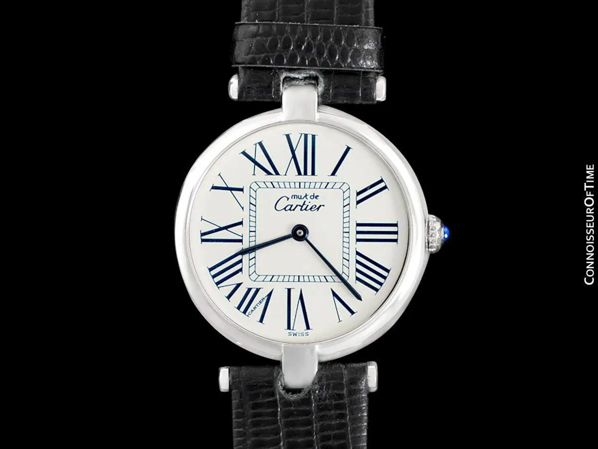 Must De Cartier Vendome Mens Midsize Unisex Watch - Sterling Silver